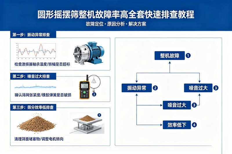 圆形摇摆筛整机故障率高？全套快速排查教程
